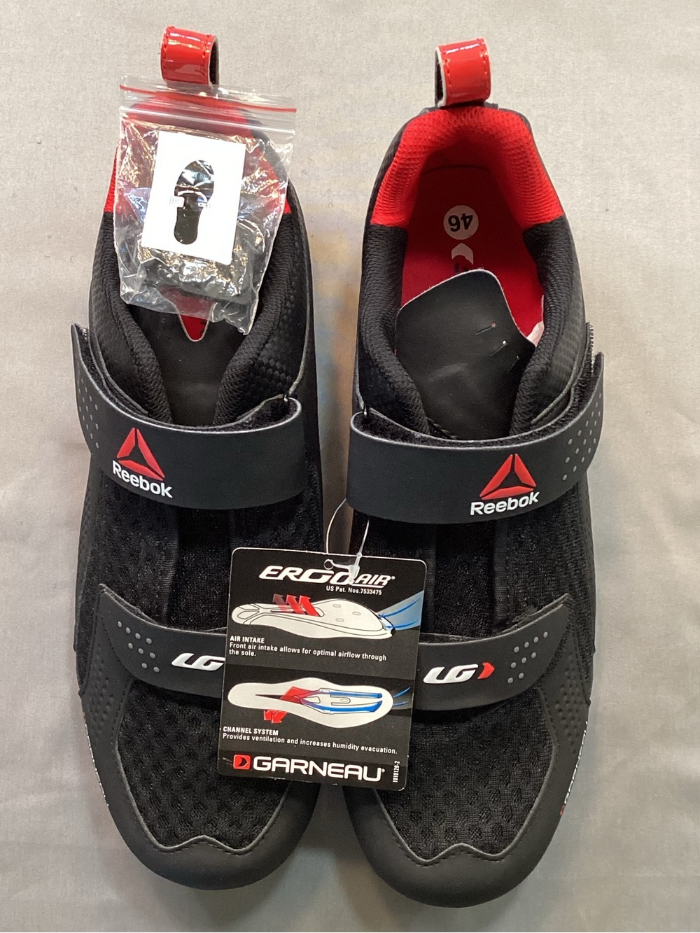 Reebok Louis Garneau Actify Indoor Cycling Shoes Mens 46 US 11.5 NWT 3-Bolt Fit